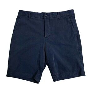 Everlane Men's Size 33 Shorts Navy Blue Stretch Chino Dress Flat Front